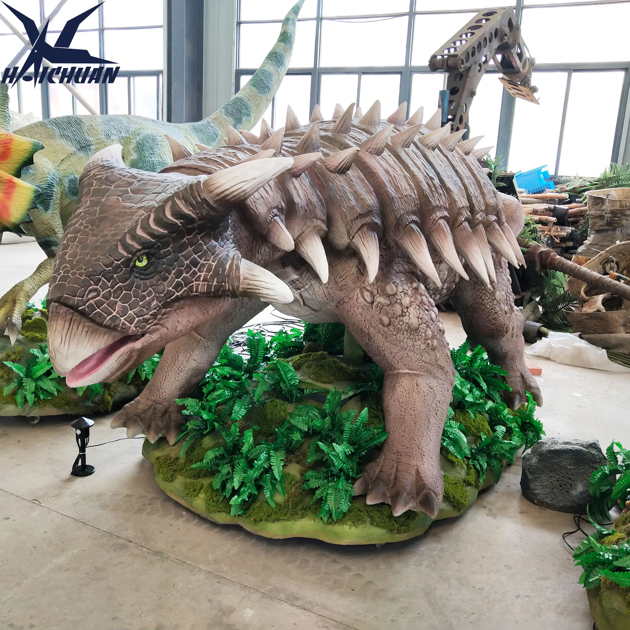 product dino park lifesize dinosaur robot in real dinosaur size animatronic ankylosaurus-3