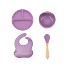 Silicone Baby Feeding Set New Cheap Silicone Baby Feeding Set Waterproof Long Sleeve Silicone Baby Bibs Set
