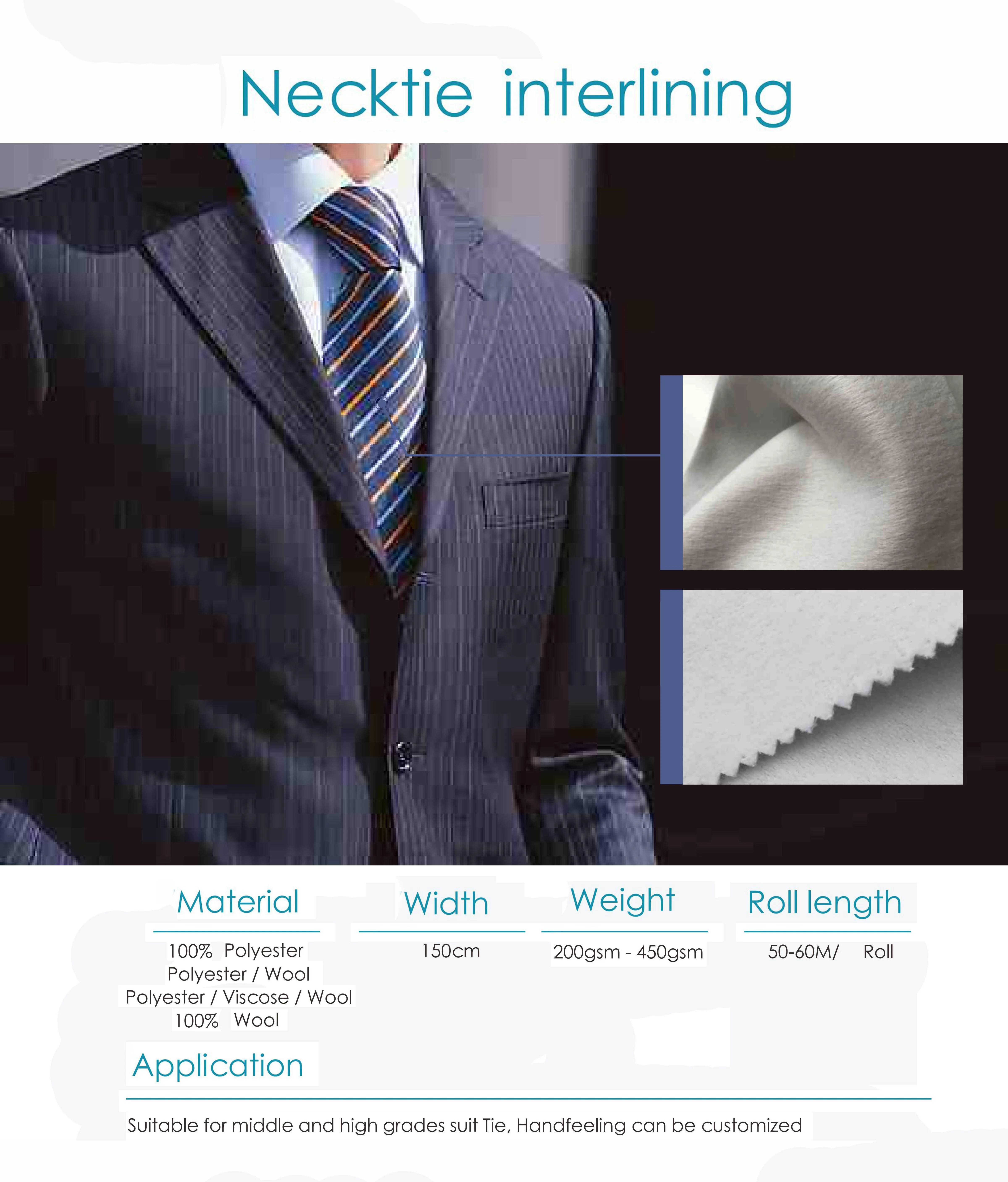 cotton and polyester necktie interlining tie interlining for men necktie