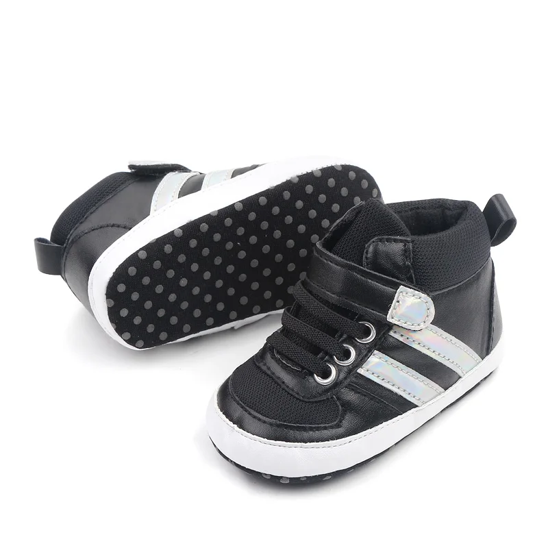 Spring and autumn new 3-6-12 months Bao Bao star stripes fashion cool high top toddler shoes supplier