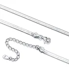Jewelry Fashion Women Men Custom 3mm Jewelry Sterling Silver 925 Flat Snake Chain Choker Necklace Set