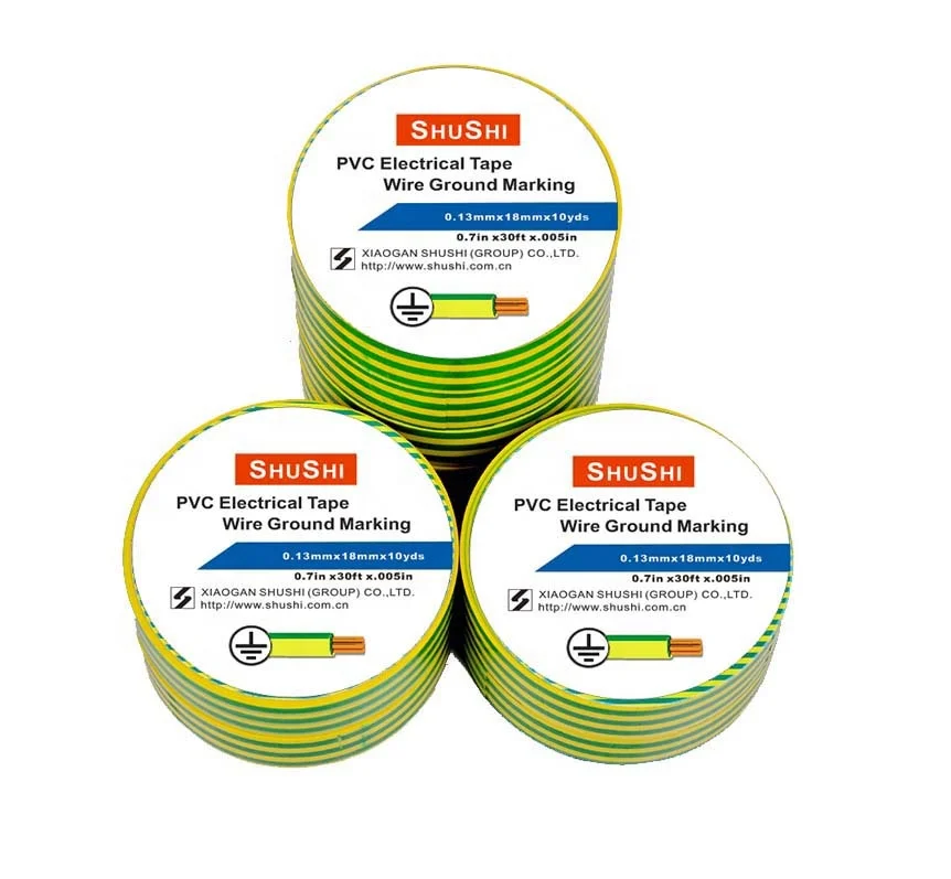 Yellow-Green Electrical tape insulation tape PVC Waterproof Tape width 45mm l18m 