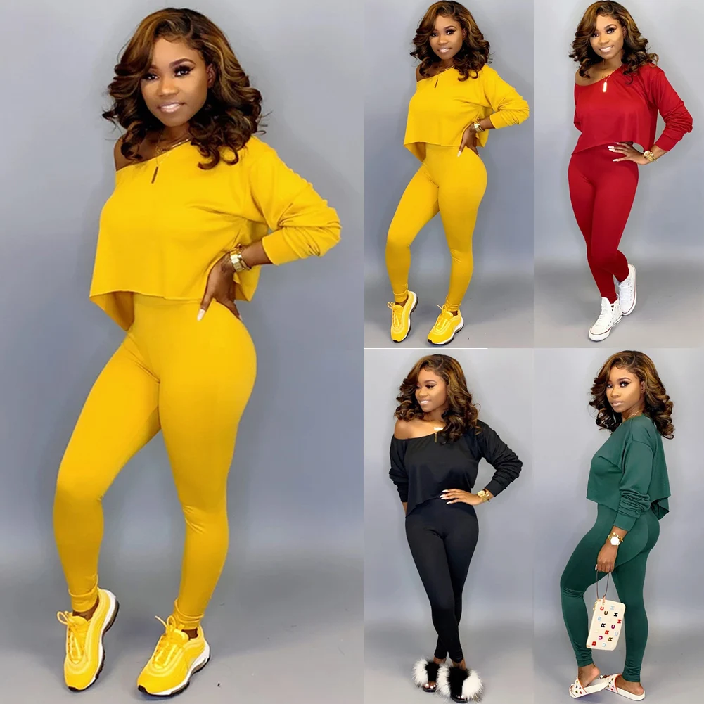 Women 2 Piece Outfits Long Sleeve Off 