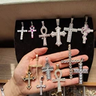 Silver Pendant KRKC New Design Sterling Silver Stainless Steel Diamond White Gold Cross Pendant Necklace For Men Women