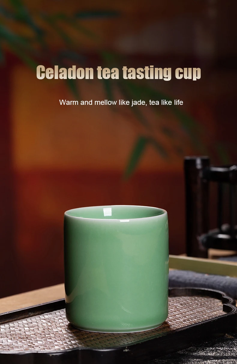 product factory wholesale longquan celadon ice cracked porcelain kung fu single tea set classic design ceramic tasting cup889-5