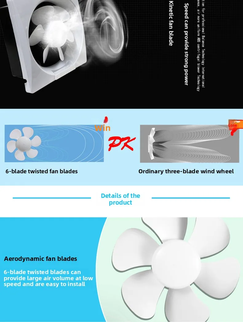 Oil Fume Exhaust Fan, Wall, 220V, 45W(0.06hp) - detail 18