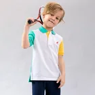 Boy Cotton Color Block Uniform Style Baby Boy Clothing Polo Cotton T Shirt With Button-Down For Sports
