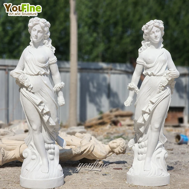 Western Big Garden Stone Marble Beautiful Nude Lady Statue Sculpture