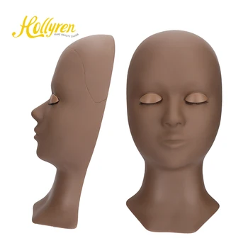 Realistic Silicone Mannequin Head Replaceable Eyes Eyelash Extension Training Kit With Mannequin For Lash Artists To Practice