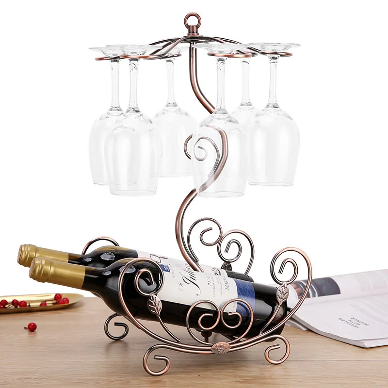 Simple Wine Bottle Cabinet Decorative Plated Iron Wine Rack