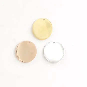 25mm High Polished Diameter Blank Stainless Steel Round Disc Tag Shape Pendant Charm For Necklace Bracelet