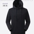 Black Hoodies Cotton Spandex Black Mens Plain Hoodies Sweatshirts Custom Logo Hoodies For Men