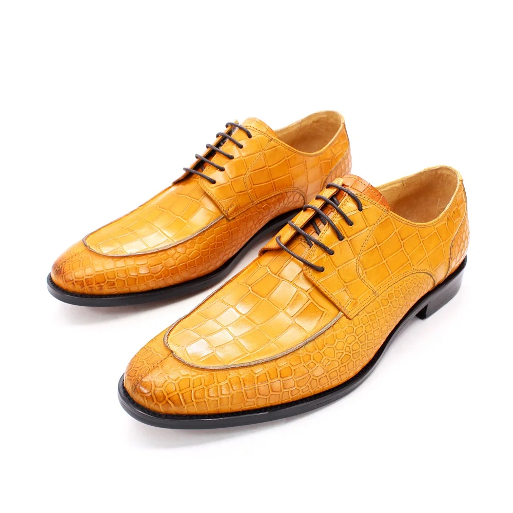 Zapatos Retro De Cuero De Gama Alta Para Hombre,Calzado Formal Negocios Con Cordones,Color Amarillo - Buy Zapatos,Zapatos De Genuino Para Hombre Zapatos De Vestir De Calidad Superior Cuero