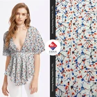 Flower Printed Scarf Fashion Flower Floral Digital Printed Woven 100% Polyester Fabric For Scarf