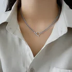 Silver Chain H-N480 Vintage Men Hip Pop Jewelry 925 Sterling Silver Thich Curb Chain Bar Necklace