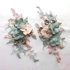 Lace Embroidery Lace Patch Wholesale Price Dress Material Lace Hand Embroidery Badges Beaded Flower Patch