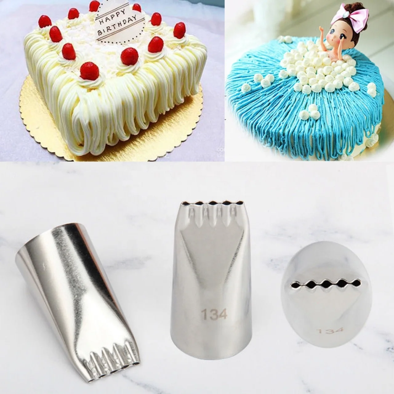 134# Good Quality Piping Tips Cake Decorating Nozzle Icing Nozzles Bakes Flower Yogurt Soluble Beans Nozzles