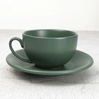 Coffee Kiln Change Japanese Style Handmade Kiln Change Ceramic Coffee Cup And Saucers 250ml