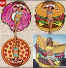Beach Towel Beach Use USA Market Microfiber Warp Sublimation Print Brush Big Round Towel