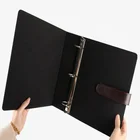 Ring Binder 3 Ring Binder Gray Customized A4 Size Photo 3 Hole 3 Ring Leather Cover Binder For File Document