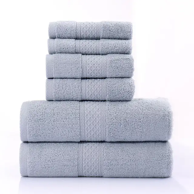 100% Cotton Custom Logo Luxury Face Hand Bath Towel Set 6 Pieces Towel Set