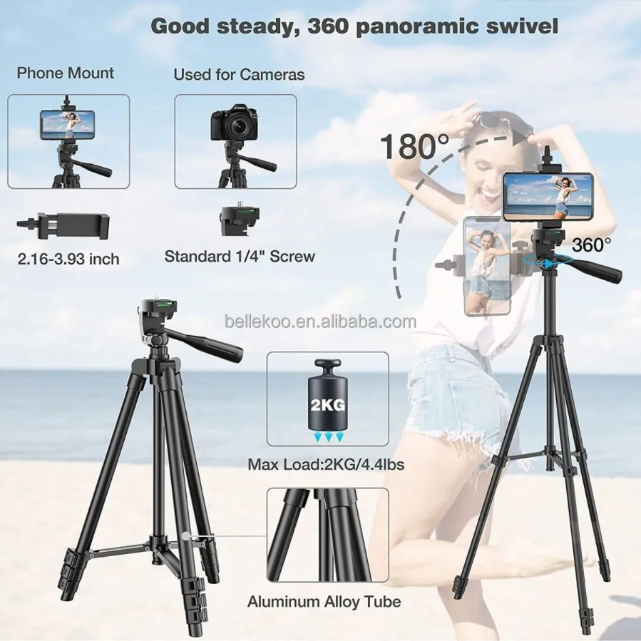 2Pack Lapel Mic 53'' Tripod Stand LED Video Light Wireless Microphone Phone Vlogging Kit For Tiktok Facebook YouTube Vlog Making