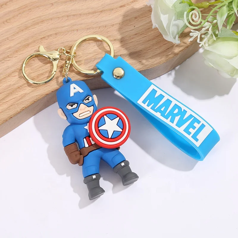 2024 New Hot Sale 3D PVC Key Ring Cute Cartoon Super Hero key holder Marvels Anime Silicone Keychains Spider Man keychains