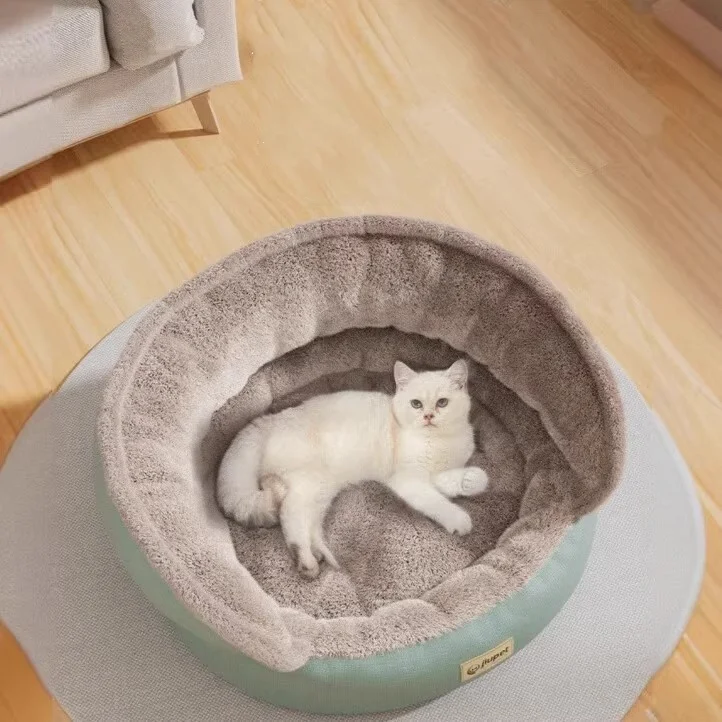 New Semi Enclosed Super Warm Pet Bed for Cats and Dogs Large Size PP Cotton Filled Soft Elastic Windproof Pet Products supplier