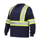 Uniform Shirt Men Hi Vis Construction Uniform Wear Reflective Black Safety T Shirt Men