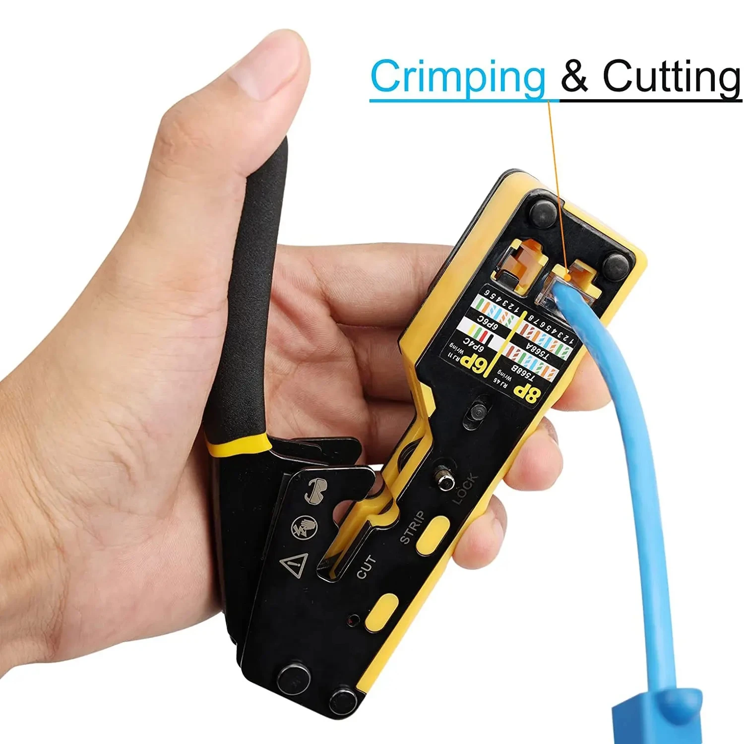 Rj45 Pass Through Crimp Tool Cat6 Cat6a Cat5 Cat5e Crimping Tool With