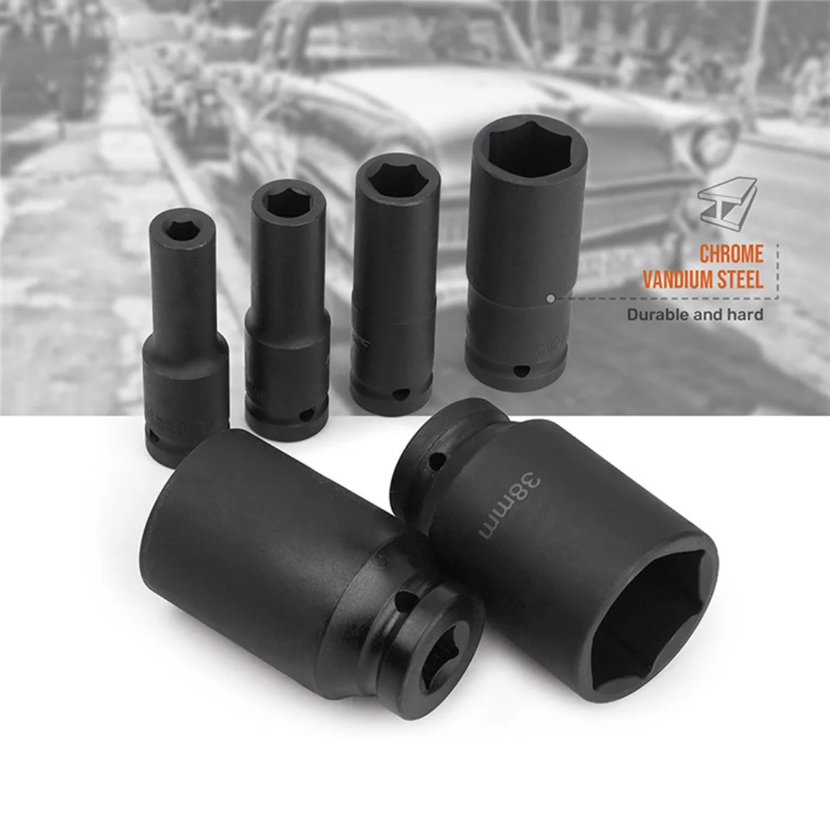 Heavy Duty Universal Pneumatic Socket Set 1/2" Drive Deep Impact Socket