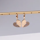 Earrings Heart Cz 2021 New Arrivals Hot Selling Multicolor Rainbow Earrings Gold Plated Heart Shape Cz Stone