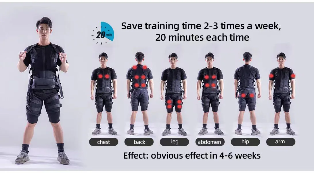 One To 6 Workout Ems Training Muscle Stimulation Suit Fitness Machine