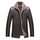 Coat PU Leather Thickened Collar Fleece Integrated Coat Men's Thick Winter Jacket Wholesale