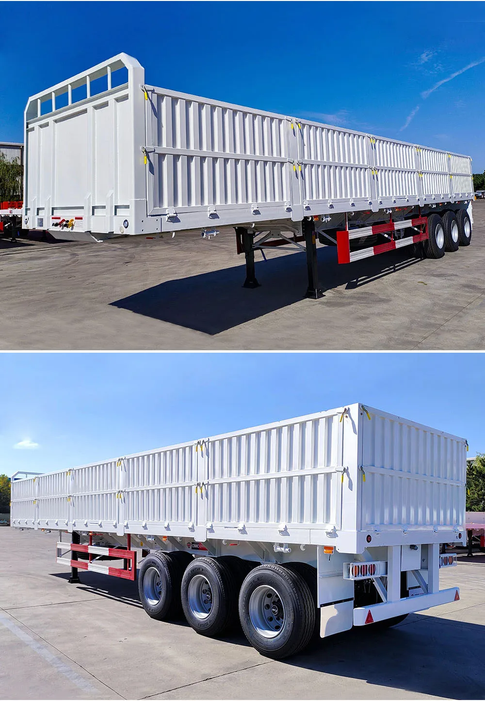 3 Axles 40 Ton Cargo Side Wall Semi Trailer Flatbed Semitrailer For