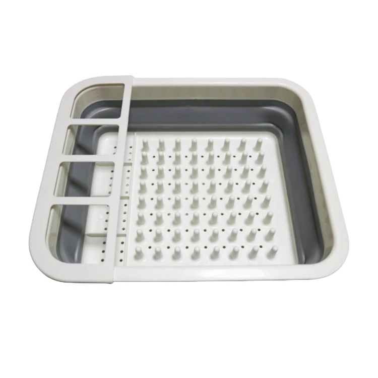 Foldable Multifunctional kitchen collapsible colander tableware storage rack vegetable water drain basket