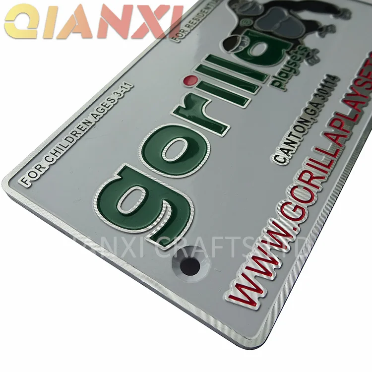 product diamond cut metal nameplate sign aluminum badge machine emblem logo plate-9
