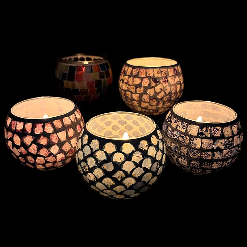 In Stock Low Price High Quality Custom Wholesale Colorful Luxury Unique Thick Empty Round Glass Candle Jar For Home Decor