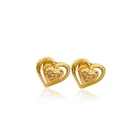 Earrings Yellow Gold Plated Earrings Arabic Style Design Fashion Cubic Zirconia Wedding Stud Earrings