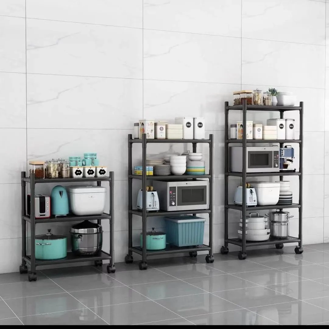 Modern metal shelf Kitchen dish rack Storage display rack Heavy duty storage rack with wheels