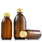 Bottle 30ml 60ml 100ml 125ml 150ml 200ml Empty Amber Oral Liquid Glass Bottle With Aluminum Lid And Plastic Lid