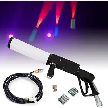 Carbon Dioxide Air Column Gunner Holds Air Gun With Dry Ice Spray Bar Led Atmosphere Smoke Air Gun