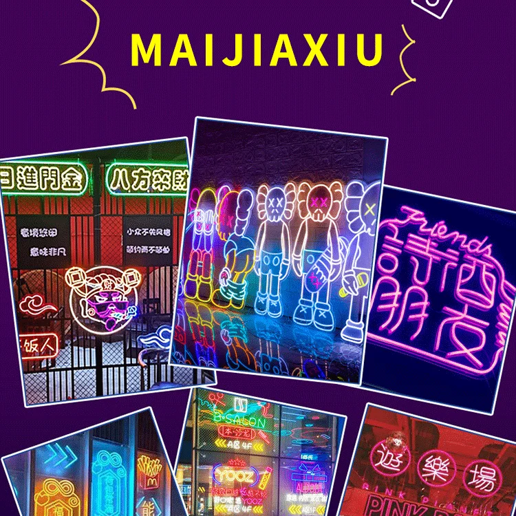 product factory outlet bar decoration outdoor waterproof art deco bedroom led rgbw comic kaws sign neon-5