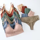 2021 Newest Style Sports Yoga Set Women Seamless Sexy Thong Bra Panty Sets
