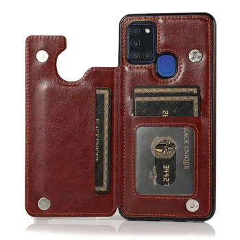 For iPhone Card Slot Wallet Leather Back Cover Phone Case for Samsung Galaxy A21S
