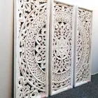 Home Decorative INNOVA Custom Home Decorative Carved Wood Panels Wall Art Decor Wood Carved Wall Decor