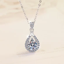 Fine Jewel Husky pear-shaped design Diamond pendant chain Women's fine jewelry S925 silver VVs1 Full Moissanite necklace