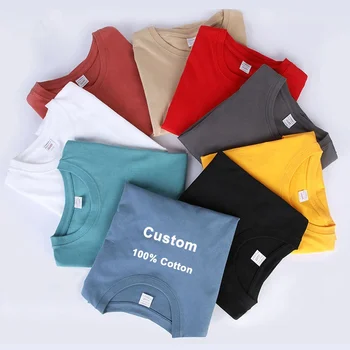 High Quality 100% Cotton DTG Custom T shirt Printing Plain T-shirt Blank Tshirts With Logo Custom Logo Printed T shirt Unisex