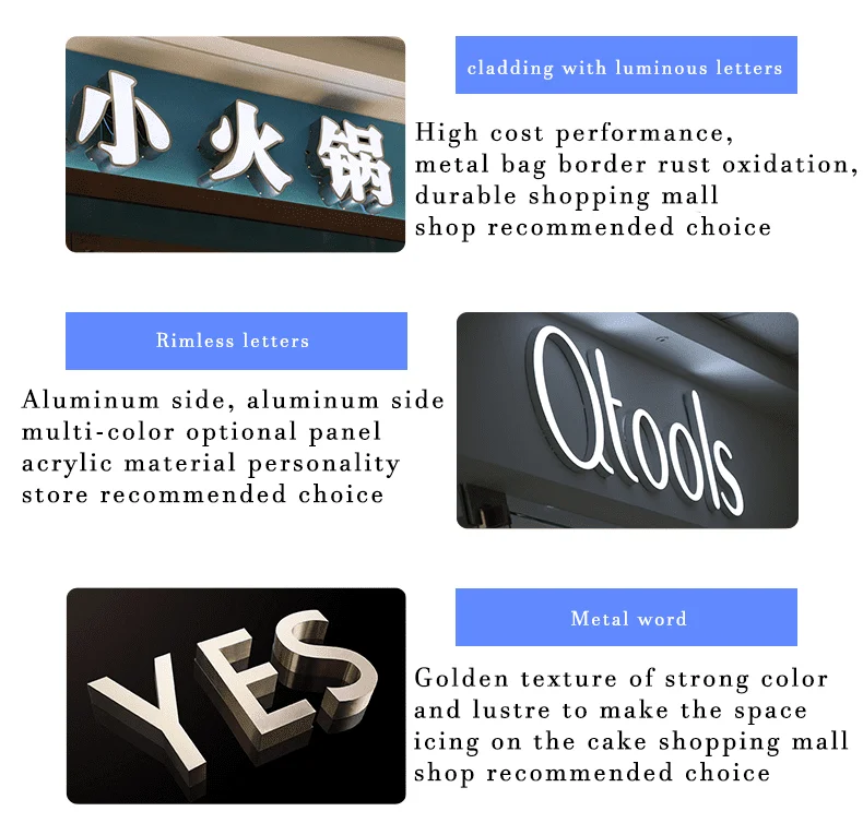 product sry sign stainless steel side punching leak engraving blank edge 3d led letters luminous word mini custom logo sign outdoor993-29
