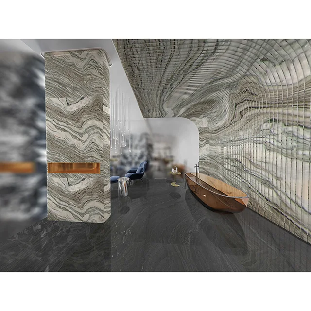 bathroom living room various curved design arc 1mm-5mm ultra-thin marble veneer nidali natural stone